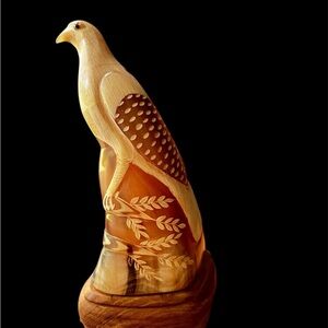 Handcrafted Wooden Bird Sculpture